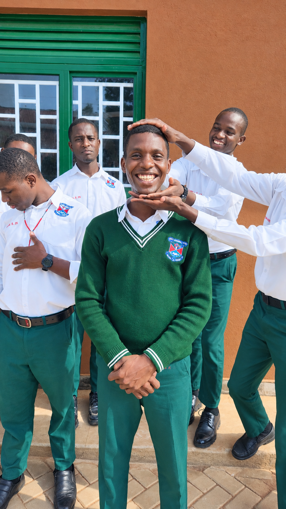Kira Secondary School students posing confidently outdoors